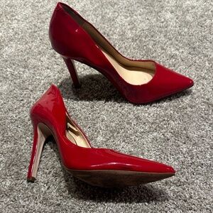 Jessica Simpson 8.5 Cassani Red Patent High Heel Pumps Pointed Toe 4 inches